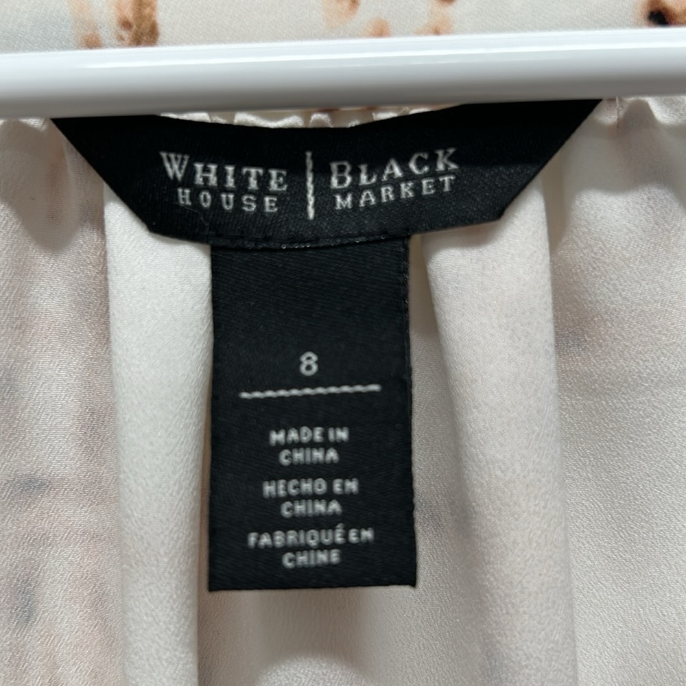 White House Black Market WHBM V-Neck Long Sleeve Lined Dress Sz 8 - Picture 3 of 12